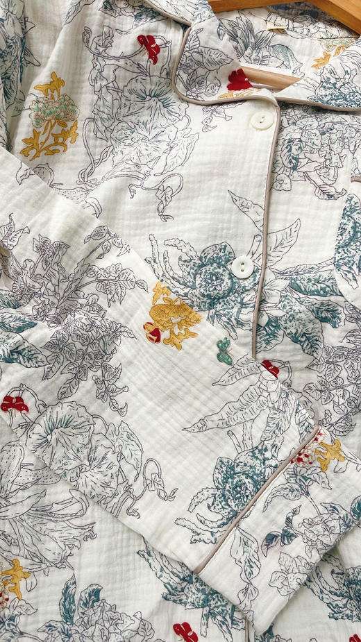 【应季好物】春秋棉纱开衫家居服睡衣套装 商品图3