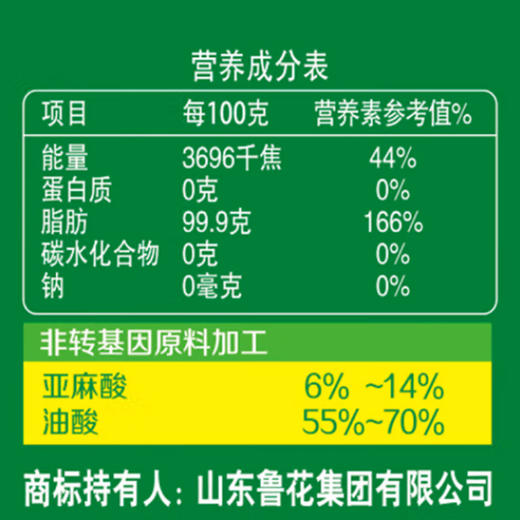 鲁花低芥酸浓香菜籽油【5L】 商品图1
