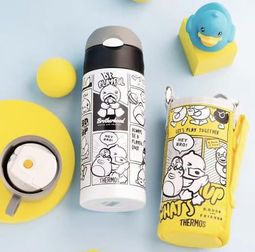 膳魔师THERMOS 儿童保温杯吸管杯直饮两用不锈钢学饮杯大容量水杯 商品图5