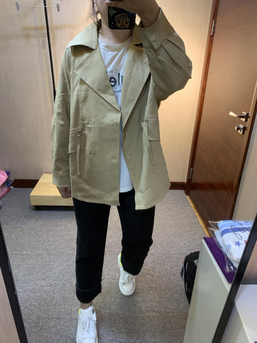 水淼2023秋新款简约气质休闲风衣7518 商品图4