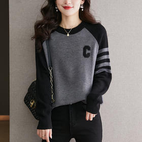 秋装新款，休闲秋季针织衫女长袖上衣宽松外穿毛衣春秋打底衫CC-66-5083