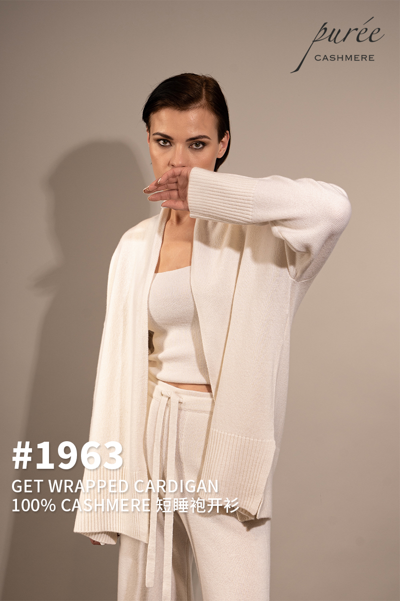 #1963 「GET WRAPPED CARDIGAN」 100% CASHMERE  短睡袍开衫