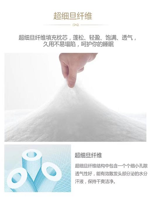 【6F】富安娜 芯舒丝绒枕 白色 规格48*74 商品图1