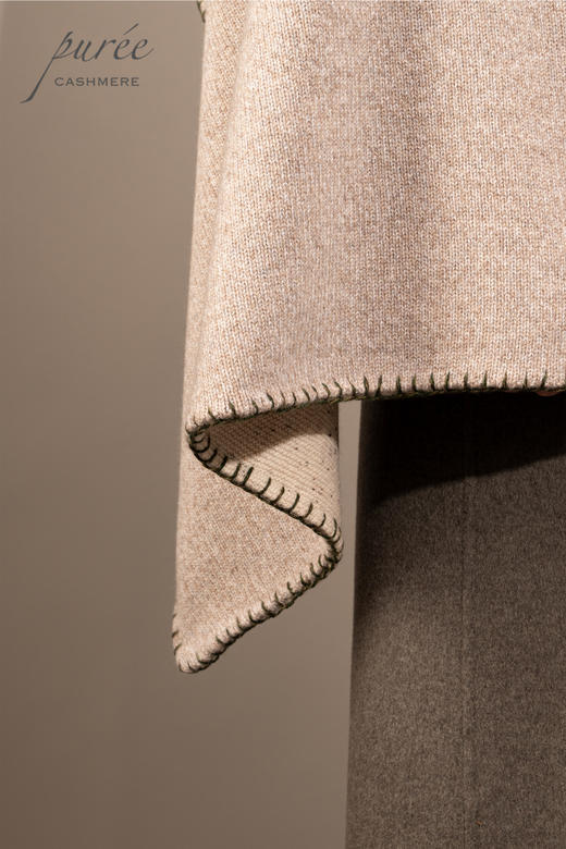 #1965 「WHIP-STITCH DOUBLE THROW」 100% CASHMERE  手工缝边双色羊绒毯 商品图4