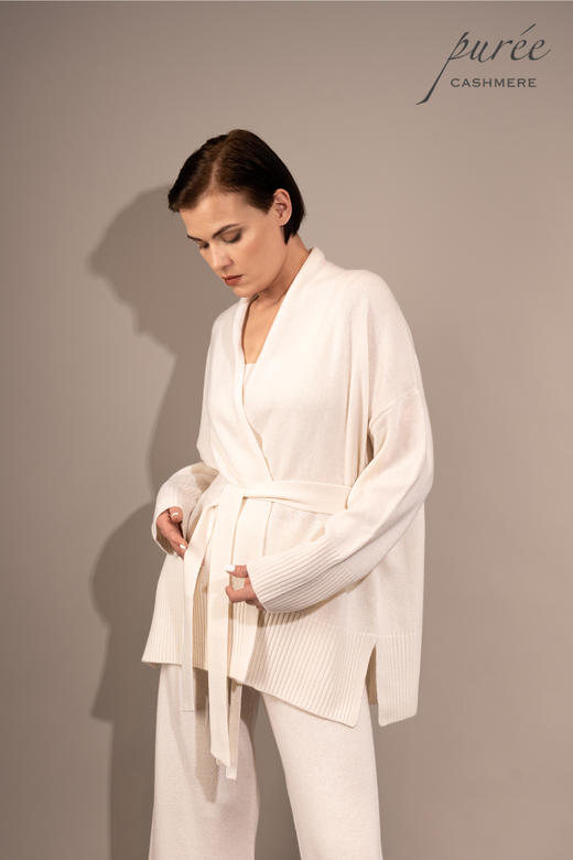 #1963 「GET WRAPPED CARDIGAN」 100% CASHMERE  短睡袍开衫 商品图2