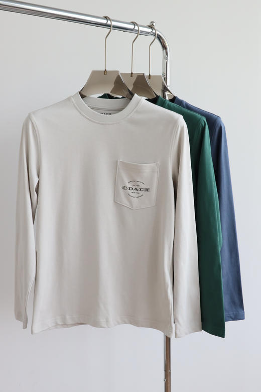 C0@CH 小扣 匹马棉口袋长袖体恤 CX130 商品图0