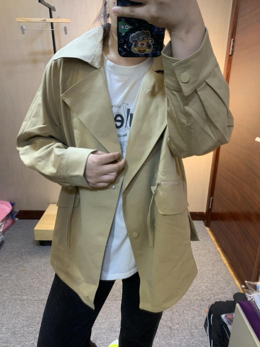 水淼2023秋新款简约气质休闲风衣7518 商品图6