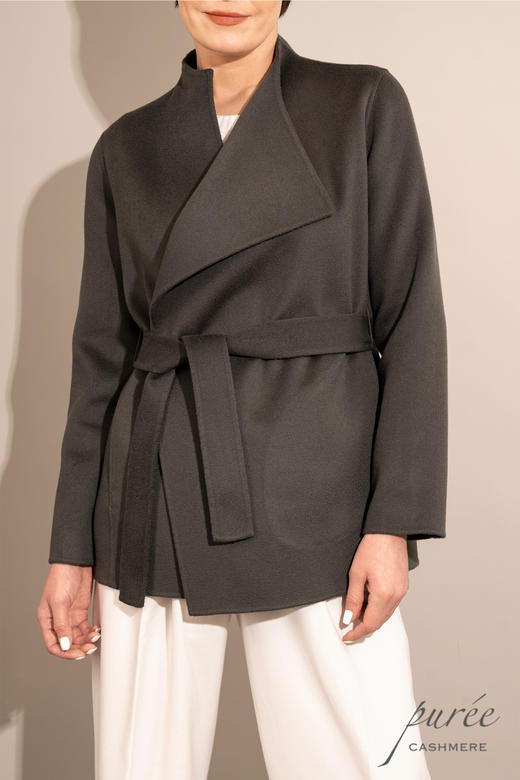 #0517 「SHORT ASYMMETRIC COAT 」 100% CASHMERE   短款不对称设计大衣 商品图1