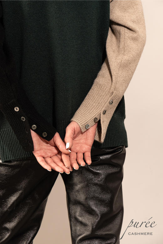 #1966「COLOR BLOCK CREWNECK」100% CASHMERE 三色圆领套头毛衣 商品图1