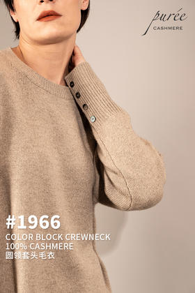 #1966「COLOR BLOCK CREWNECK」100% CASHMERE  圆领套头毛衣