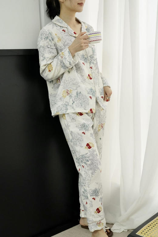 【应季好物】春秋棉纱开衫家居服睡衣套装 商品图1
