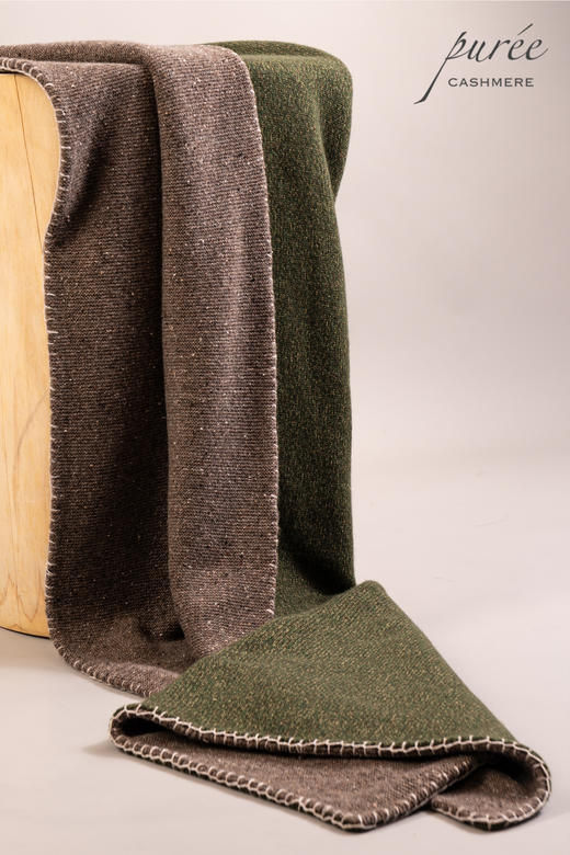 #1965 「WHIP-STITCH DOUBLE THROW」 100% CASHMERE  手工缝边双色羊绒毯 商品图3