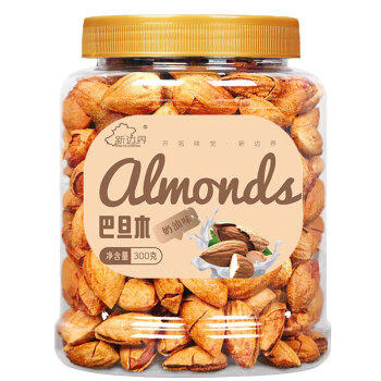 新边界 奶油巴旦木300g 手剥纸皮巴旦木奶油味大扁桃仁罐装新疆特产坚果 商品图2