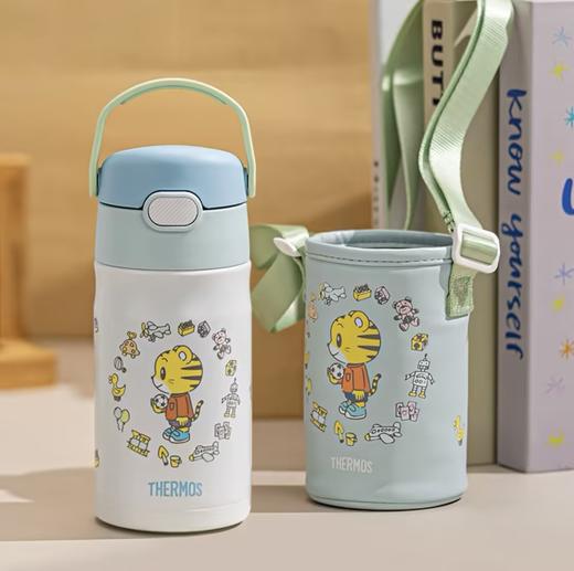 膳魔师THERMOS 儿童保温杯316L巧虎联名款婴幼儿吸管保温水杯 商品图4