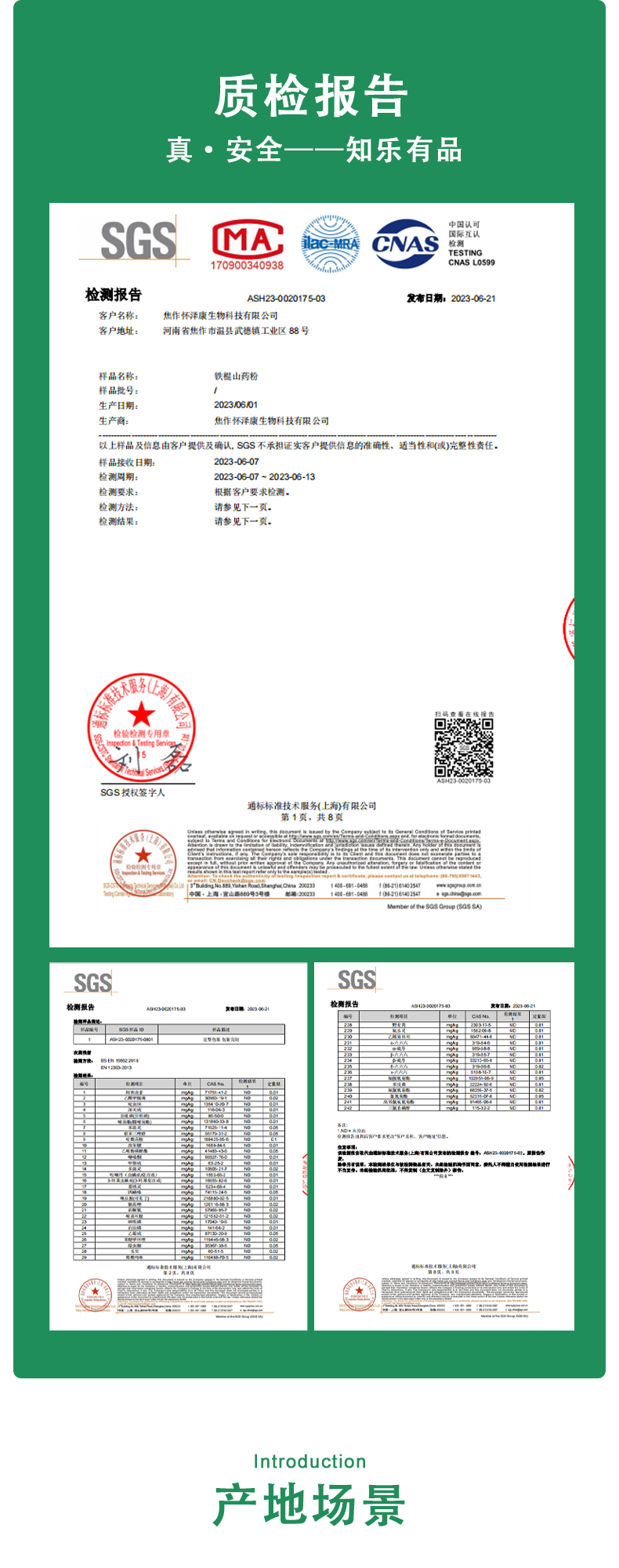 sgs检测报告食品图片