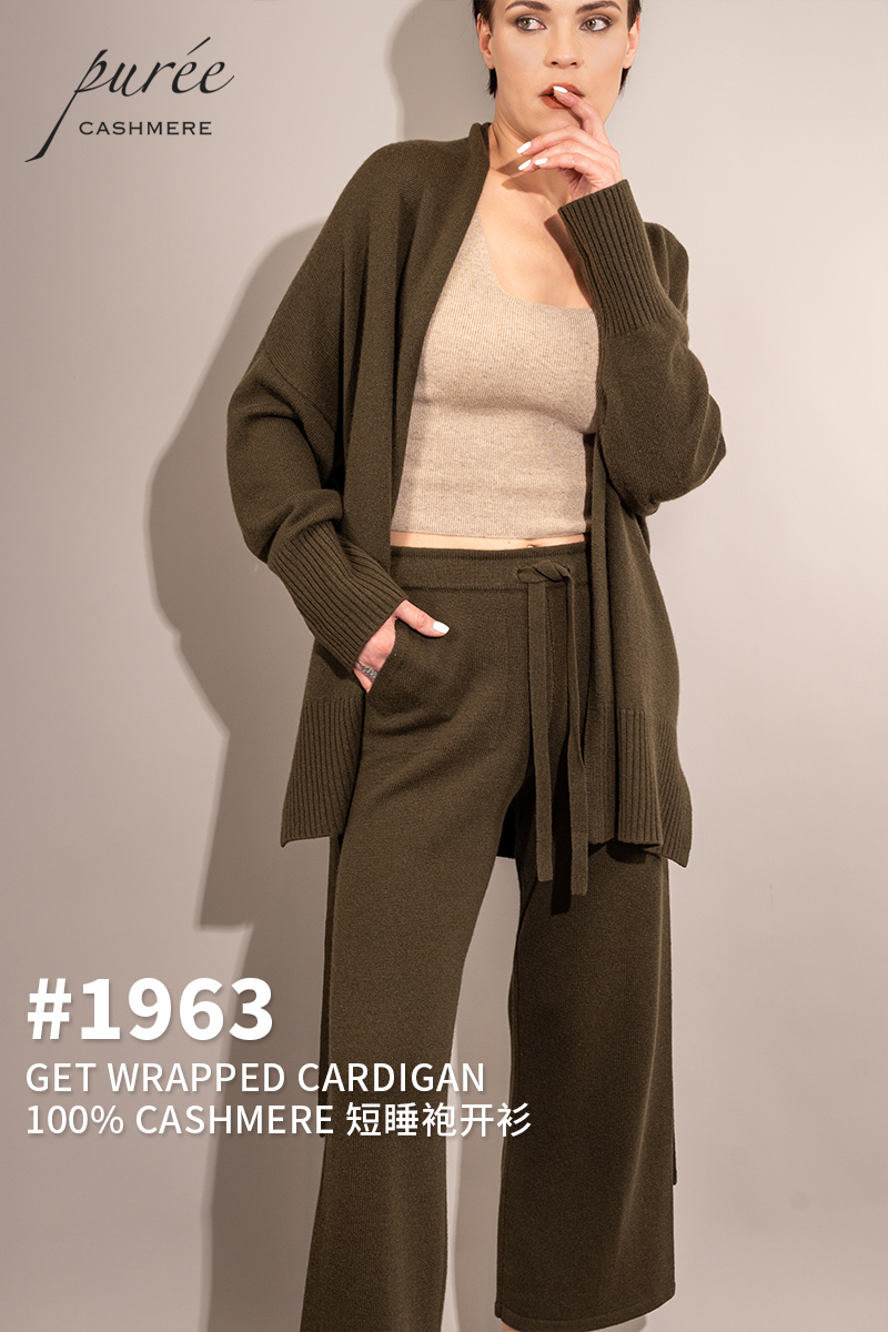 #1963 「GET WRAPPED CARDIGAN」 100% CASHMERE  短睡袍开衫
