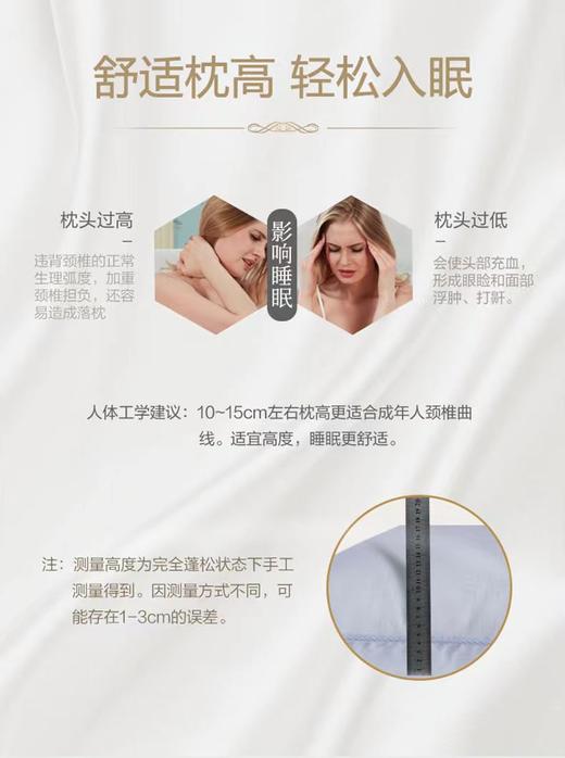 【6F】富安娜 芯舒丝绒枕 白色 规格48*74 商品图2