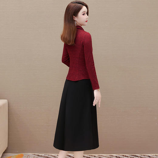 QYM H1323-Y连衣裙假两件拼结裙时尚气质A字裙 商品图2