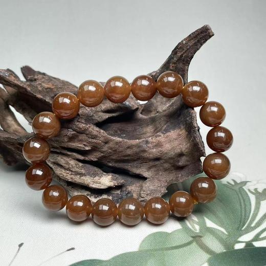 和田玉单圈中深色糖料圆珠10M 商品图0