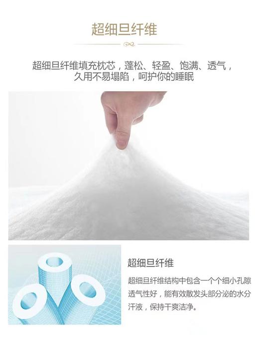 【6F】富安娜 芯舒丝绒1+1枕 白色 48*74 商品图1