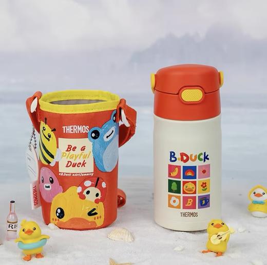 膳魔师THERMOS 小黄鸭联名316L儿童吸管保温杯水杯儿童保温杯喝水杯子学生水壶 商品图2