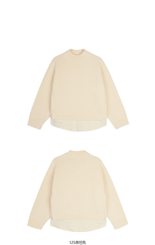 jnby  23年秋款  假俩件长袖套头毛衫  1N9313130 商品图12