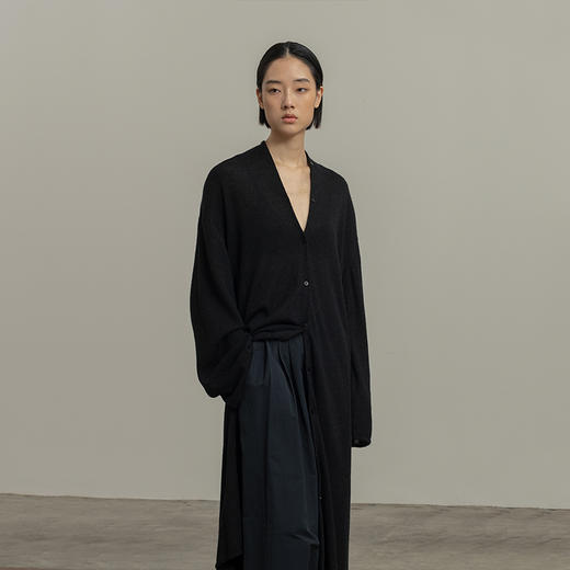 322工房皇家羊驼毛女士针织长开衫2023秋冬款质感百搭长外套B131 商品图3