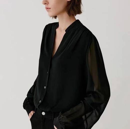 【à perles】若隐若现，14姆米乔其真丝长袖衬衣【3-7个工作日】 商品图4