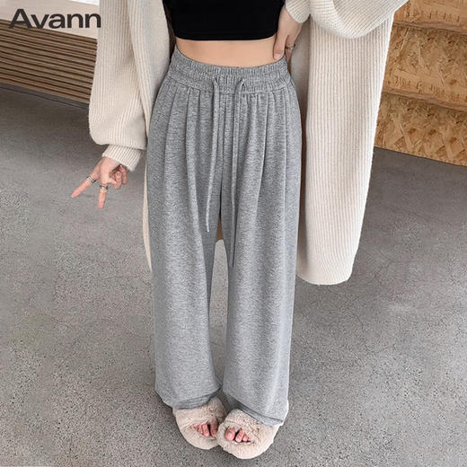 Avann慵懒风软糯阔腿裤 仿羊绒阔腿裤8096 商品图8