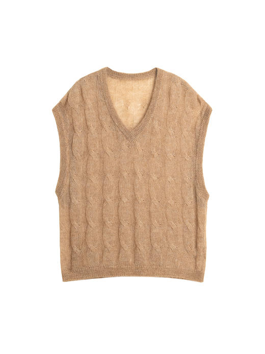 322工房KING马海毛无袖大廓形包臀马甲2023秋冬百搭针织背心B123 商品图4