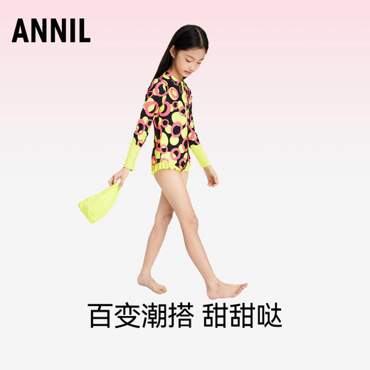 女童连体泳衣套装夏新款儿童沙滩游泳潜水泳装女款安奈儿童装JG317566 商品图3