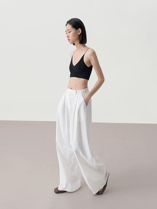 322工房经典再造薄款人造丝打底针织背心2023夏女士v领短吊带B101 商品图2