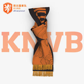 荷兰国家队官方商品丨荷兰复古队徽围巾橙衣军团薄款印花足球迷