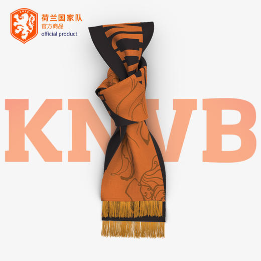 荷兰国家队官方商品丨荷兰复古队徽围巾橙衣军团薄款印花足球迷 商品图0