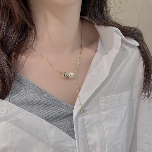 Oflye潮流饰品 轻奢气质珍珠字母D吊坠小众高级感时尚颈链 商品图0