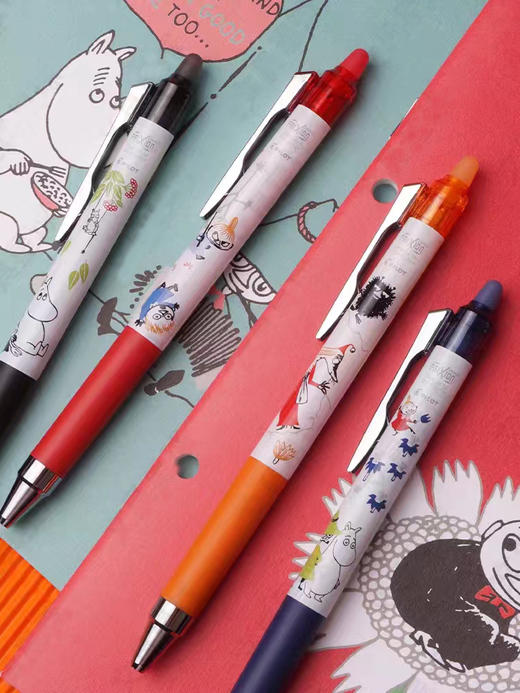 日本太阳星SUN-STAR姆明限定款可擦笔0.4mm单色中性笔软握胶 商品图0