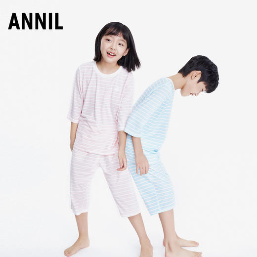 男童女童圆领七分袖套装安奈儿童装JM311602 商品图1