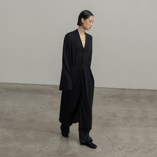 322工房皇家羊驼毛女士针织长开衫2023秋冬款质感百搭长外套B131 商品图1