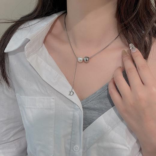 Oflye潮流饰品 轻奢气质珍珠字母D吊坠小众高级感时尚颈链 商品图2