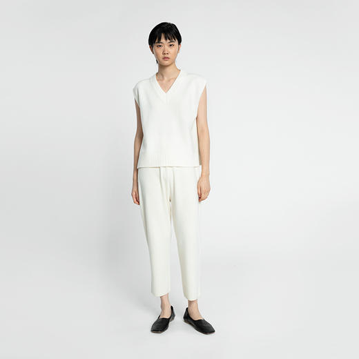 322工房羊毛羊绒混纺针织马甲女设计感新款冬季V领侧开叉宽松背心 商品图1