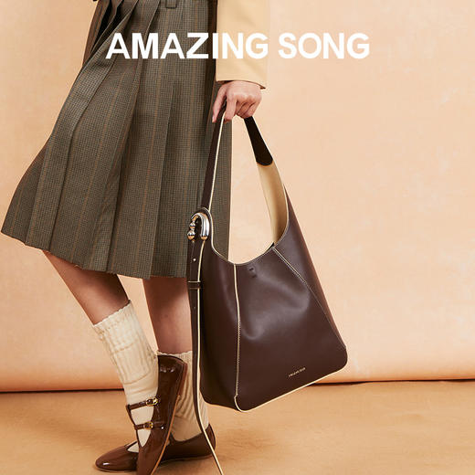 Amazing Song乙颂 显眼包大号秋冬新款时尚OL通勤大容量托特单肩包包女 商品图3