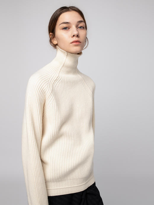 322工房 秋冬新款女士纯山羊绒毛衣打底衫加厚套头宽松高领针织衫 商品图0