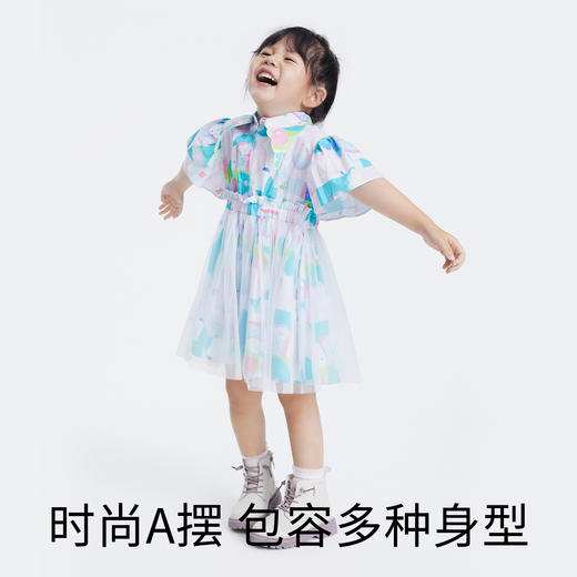 女童连衣裙夏新款宝宝短袖薄款洋气休闲小女孩裙子安奈儿童装TG323084 商品图4