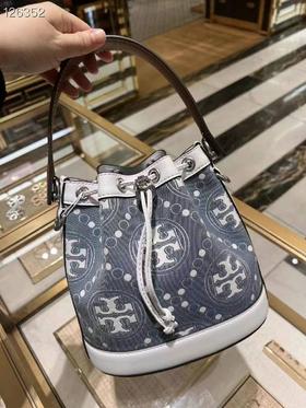 Tory burch 专柜爆款 Monogram 中号水桶包，老花设计太上头了，刘雯、王霏霏同款！美国代购，无中文标签，介意慎拍  F