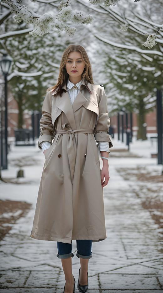 双排脱袖风衣（附腰带） 商品图3