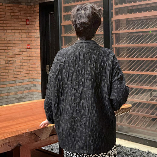 圣三利女装 新款盐系廓形翻领提花毛呢上衣外套SL2032114 商品图2