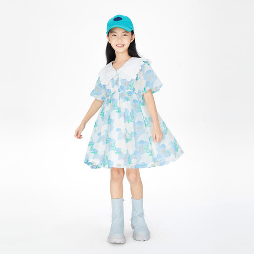 【实体店同款】女童连衣裙夏装新款翻领清新碎花裙子安奈儿童装AG323651 商品图4