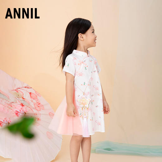 【实体店同款】女童短袖连衣裙国风裙夏新款安奈儿童装XG323617 商品图1