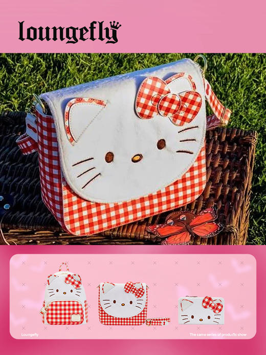 Loungefly Sanrio Hello Kitty Gingham Cosplay Crossbody 三丽鸥凯蒂猫方格斜挎包 SANTB1683 商品图1