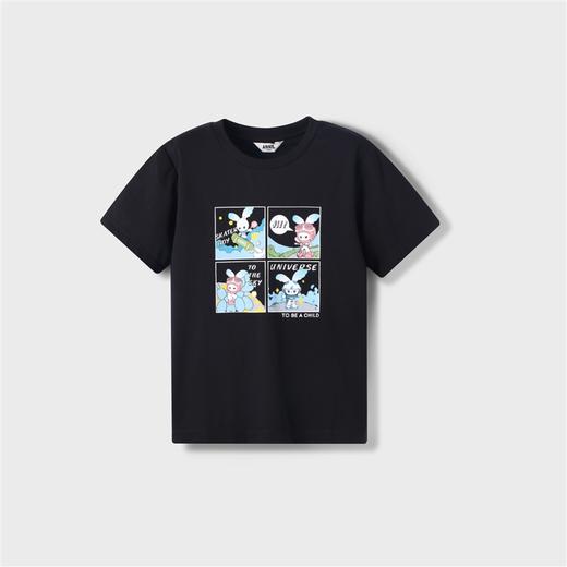 男女童SORONA记忆棉弹弹T圆领短袖针织衫亲子T恤安奈儿童装小程序专享AM311607 商品图5